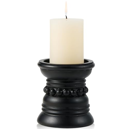 Rustic Acacia Wood Pillar Candle Holder
