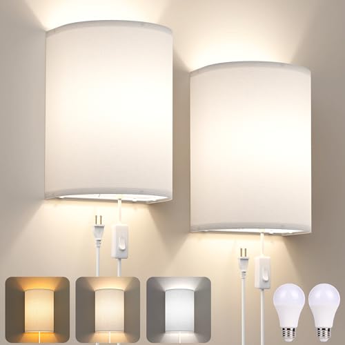 Plug in Wall Sconces Set of Two