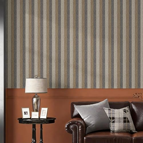 Brown Textured Fabric Wallpaper Peel and Stick Grasscloth Wallpaper