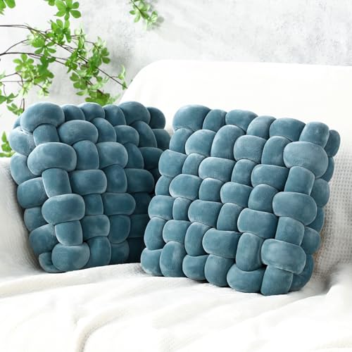 2 Pcs Knot Pillows Square Throw Pillow