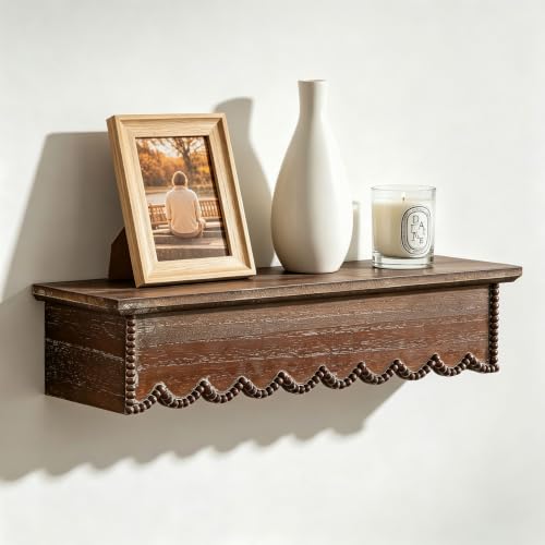 Wood Scalloped Wall Shelf