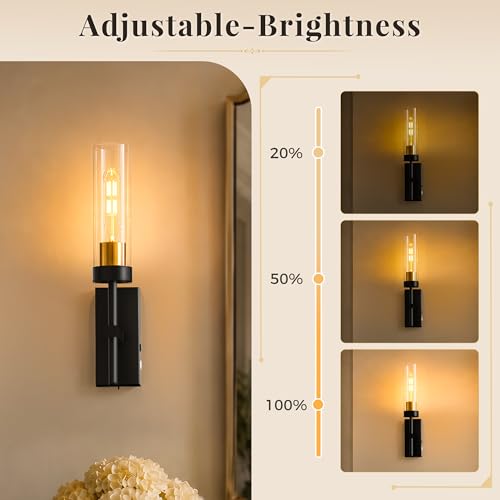 10000mAh Battery Operated Wall Sconces Set of 2