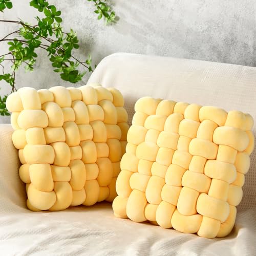 2 Pcs Knot Pillows Square Throw Pillow