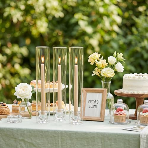 Hurricane Glass Candle Holders for Taper Candles
