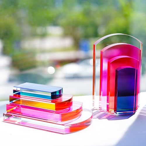 Decorative Crystal Bookends Crystal Glass Bookends for Heavy Books Non