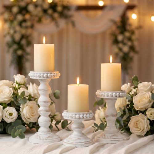 3 Set Wooden Candle Holders for Pillar Candles