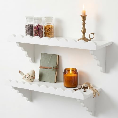 2 Pack 17" Scalloped Floating Shelf
