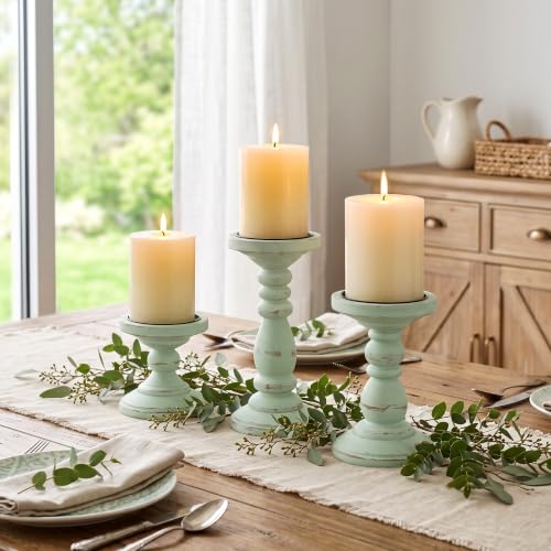 Wood Pillar Candle Holder