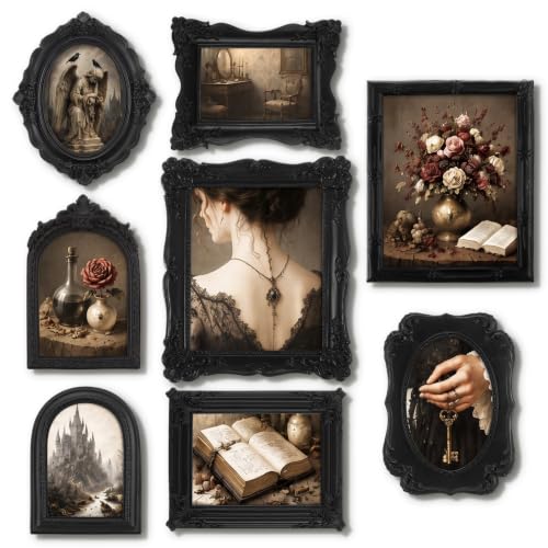 8 Pcs Vintage Picture Frames Set for Gallery Wall Antique Gold