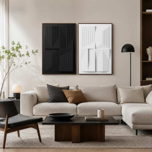 Large 3 Piece 3D Textured Wall Art for Living Room
