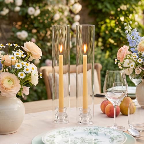 Hurricane Glass Candle Holders for Taper Candles