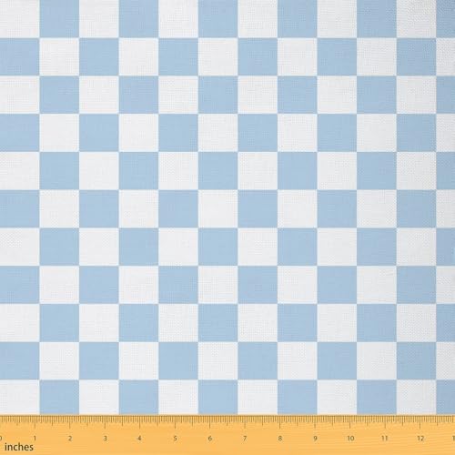 Pink Red Gingham Fabric by The Yard Checkered Soft Flannel Polyester Fabrics for Chairs Sofa