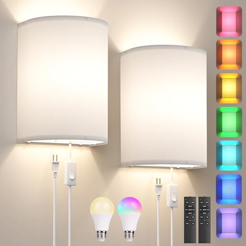 Plug in Wall Sconces Set of Two