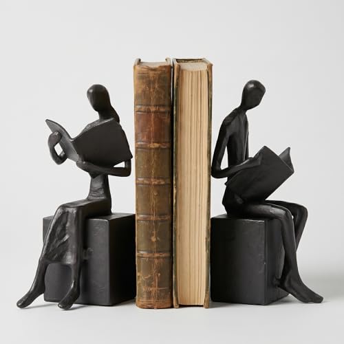 Iron Art Reading Couple Figures Bookends