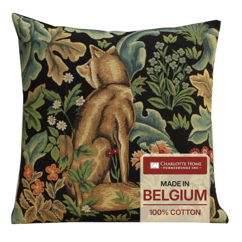 William Morris Woodpecker Left Tapestry Throw Pillow Cover
