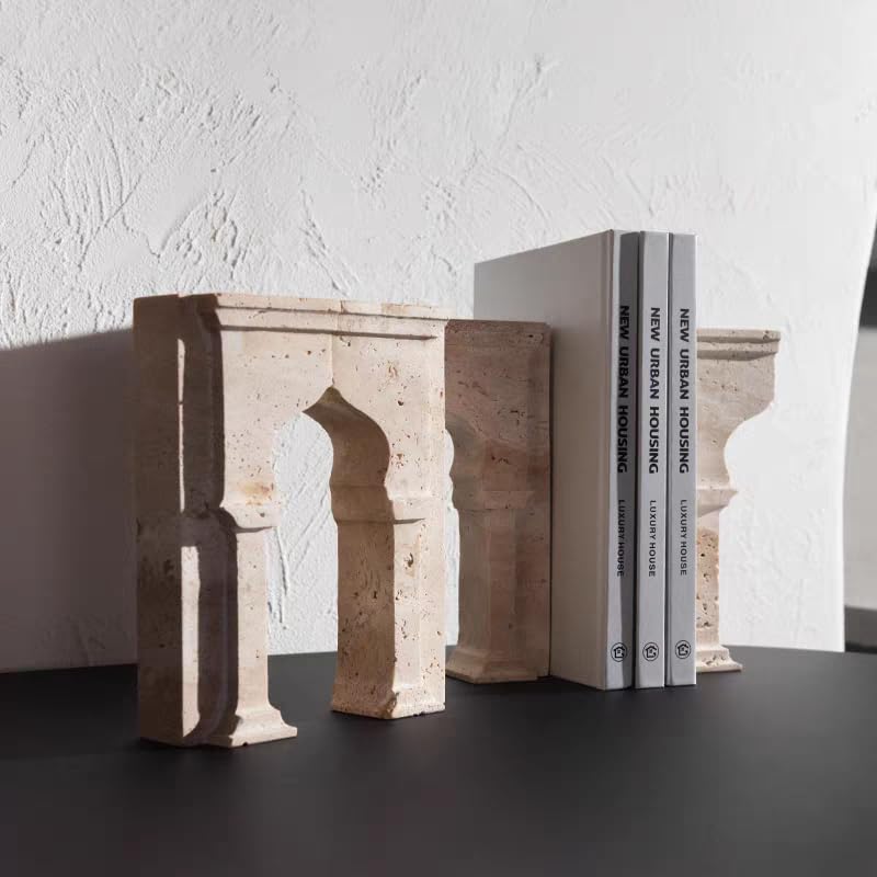 1 Piece Modern Travertine Bookend