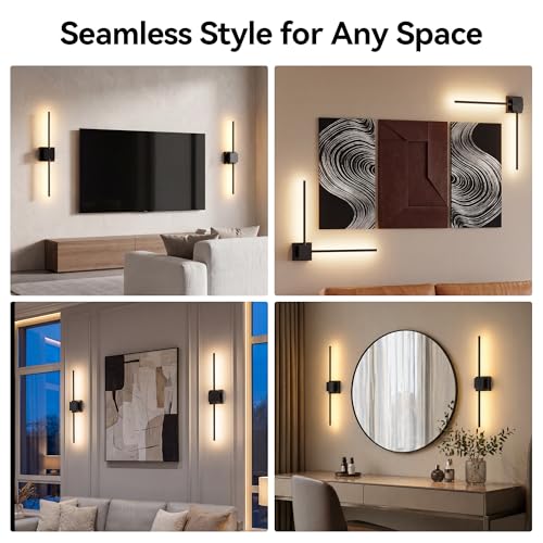 Battery Operated Wall Sconces Set of 2 with Remote Control