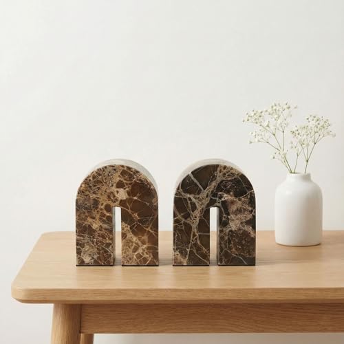 Natural Marble Bookends for Shelves