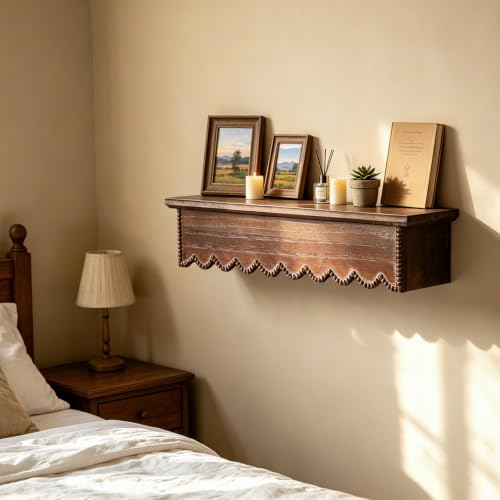 Wood Scalloped Wall Shelf