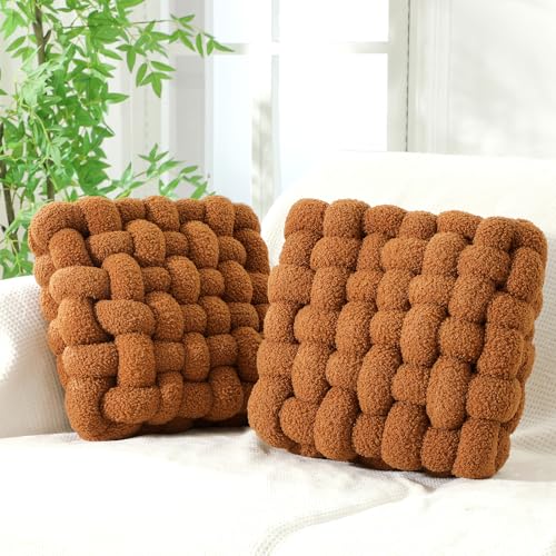 2 Pcs Knot Pillows Square Throw Pillow