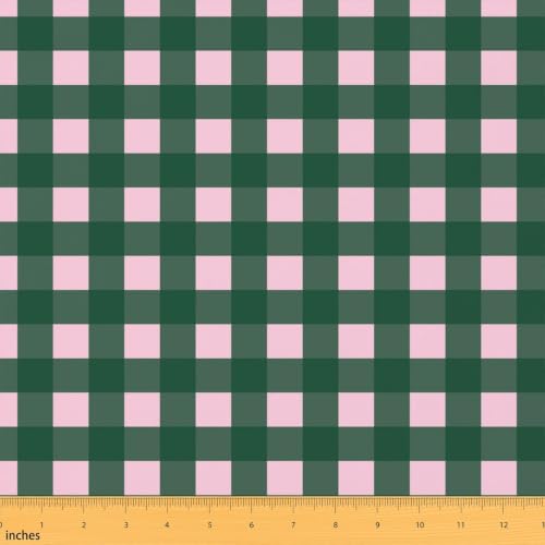Pink Red Gingham Fabric by The Yard Checkered Soft Flannel Polyester Fabrics for Chairs Sofa