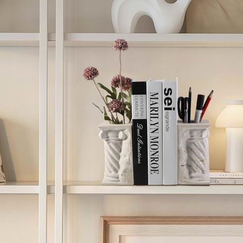 Decorative Roman Column Book Ends & Vase