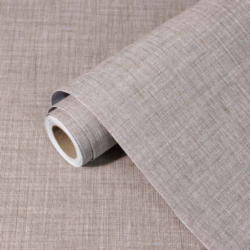 Grasscloth Peel and Stick Wallpaper Textured Contact Paper Faux Linen Removable Self Adhesive Vinyl Wallpaper for Bedroom Living Room Cabinets