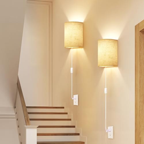 Plug in Wall Sconces Set of Two