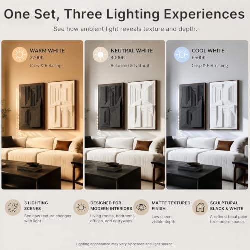 Large 3 Piece 3D Textured Wall Art for Living Room