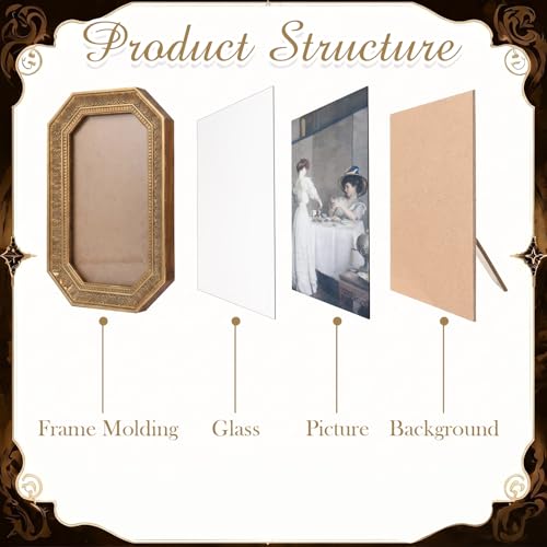 Vintage Picture Frames Set Antique Gold
