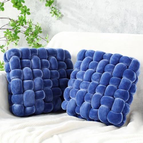 2 Pcs Knot Pillows Square Throw Pillow