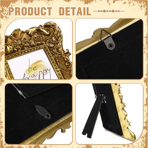 12 Pcs Vintage Picture Frames Resin Gallery Wall Frame Set with Trace Less Nails Suit Hanging Elegant Classical Decorations for Christmas Hotel Home Wedding Decoration
