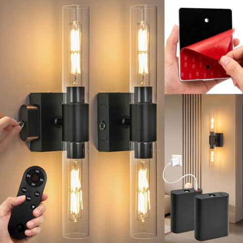 Battery Operated Wall Sconces Set of 2