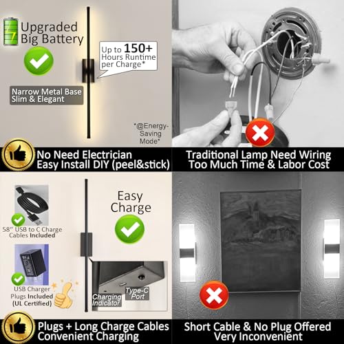Battery Operated Linear Wall Sconce