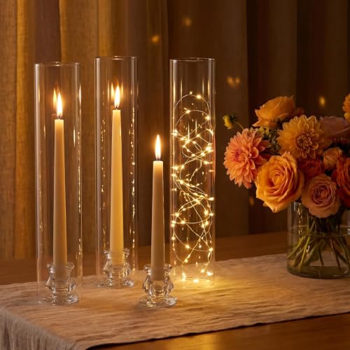 Hurricane Glass Candle Holders for Taper Candles