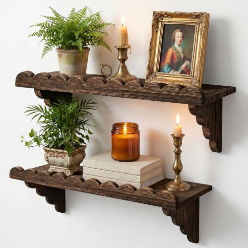 2 Pack 17" Scalloped Floating Shelf