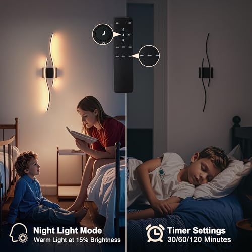 Battery Operated Wall Sconces Set of Two with Remote Control