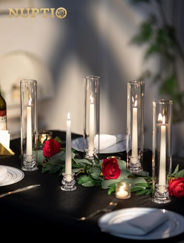 Hurricane Glass Candle Holders for Centerpiece