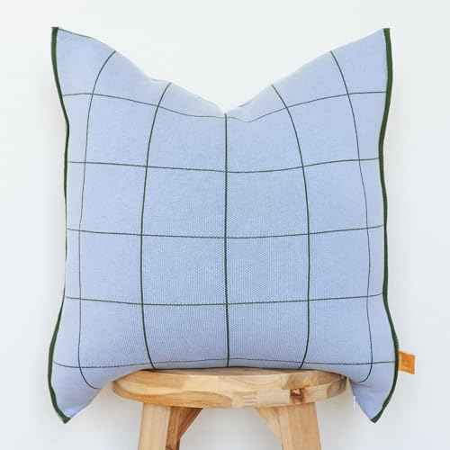 100% Soft Cotton Knitted Modern Window Pane Pillow Cover