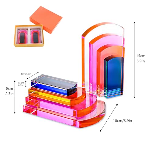 Decorative Crystal Bookends Crystal Glass Bookends for Heavy Books Non