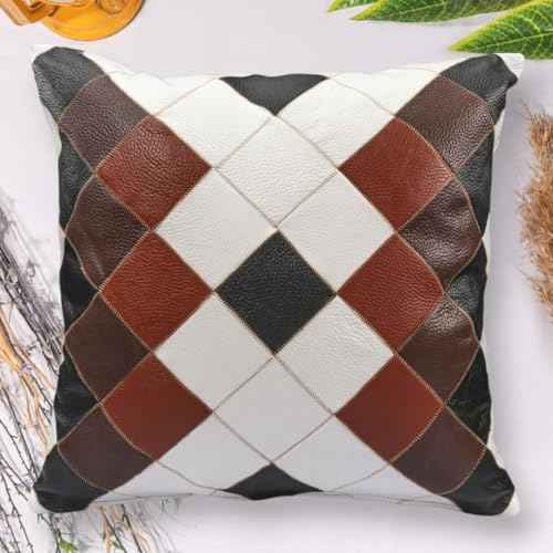 Premium Leather Pillow Cover 18x18 Inch