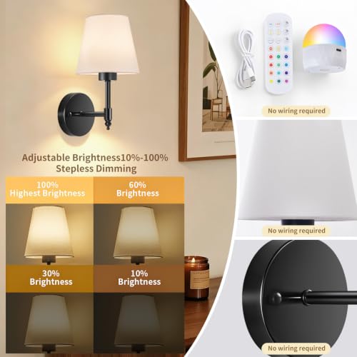 Battery Operated Wall Sconce Set of 2