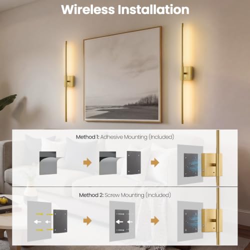 Motion Sensor Battery Operated Wall Sconces Set of Two