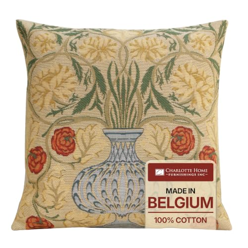 William Morris Woodpecker Left Tapestry Throw Pillow Cover