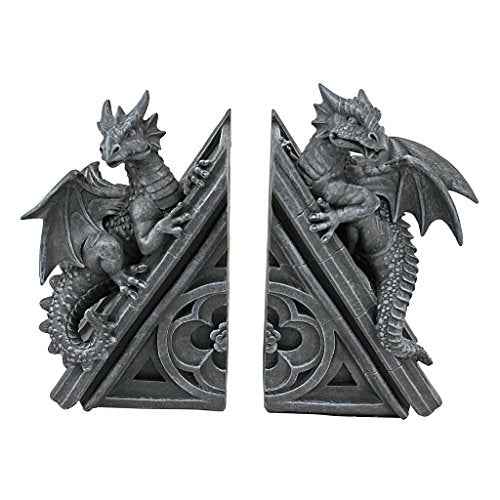 Castle Dragon Gothic Decor Decorative Bookend Statues