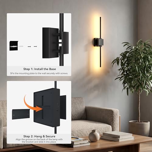 Battery Operated Wall Sconces Set of 2 with Remote Control