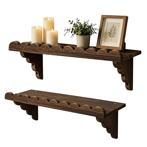 Scalloped Wood Wall Shelf