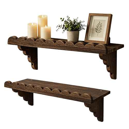Scalloped Wood Wall Shelf