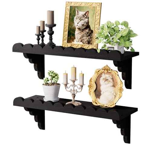 Scalloped Wood Wall Shelf