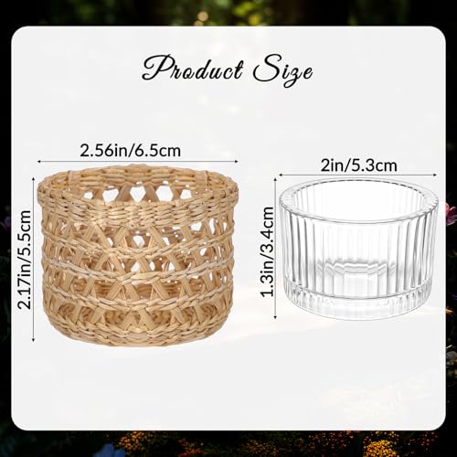 Wicker Rattan Candle Holder Votive Tealight Candle Holder